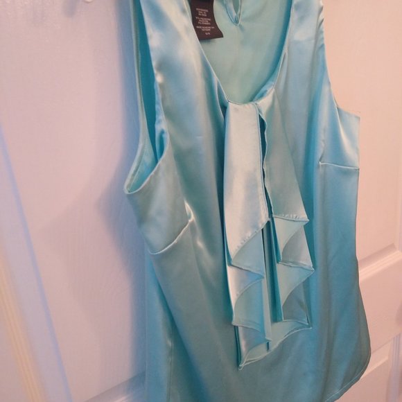 Aqua-Colored Covington Blouse, Sleeveless - Picture 4 of 9